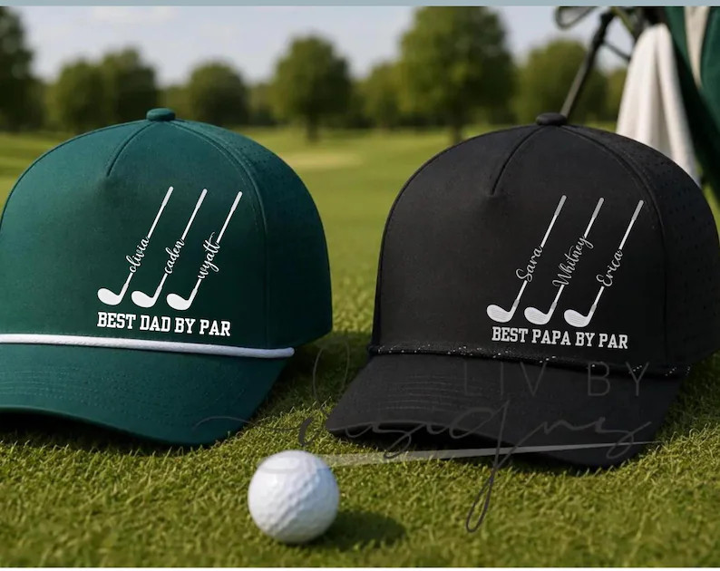 Personalized Golf Hat for Dad, Custom Best Dad by Par Adjustable Cap, Papa Name Golfing Gift, Hus... | Etsy (Global)