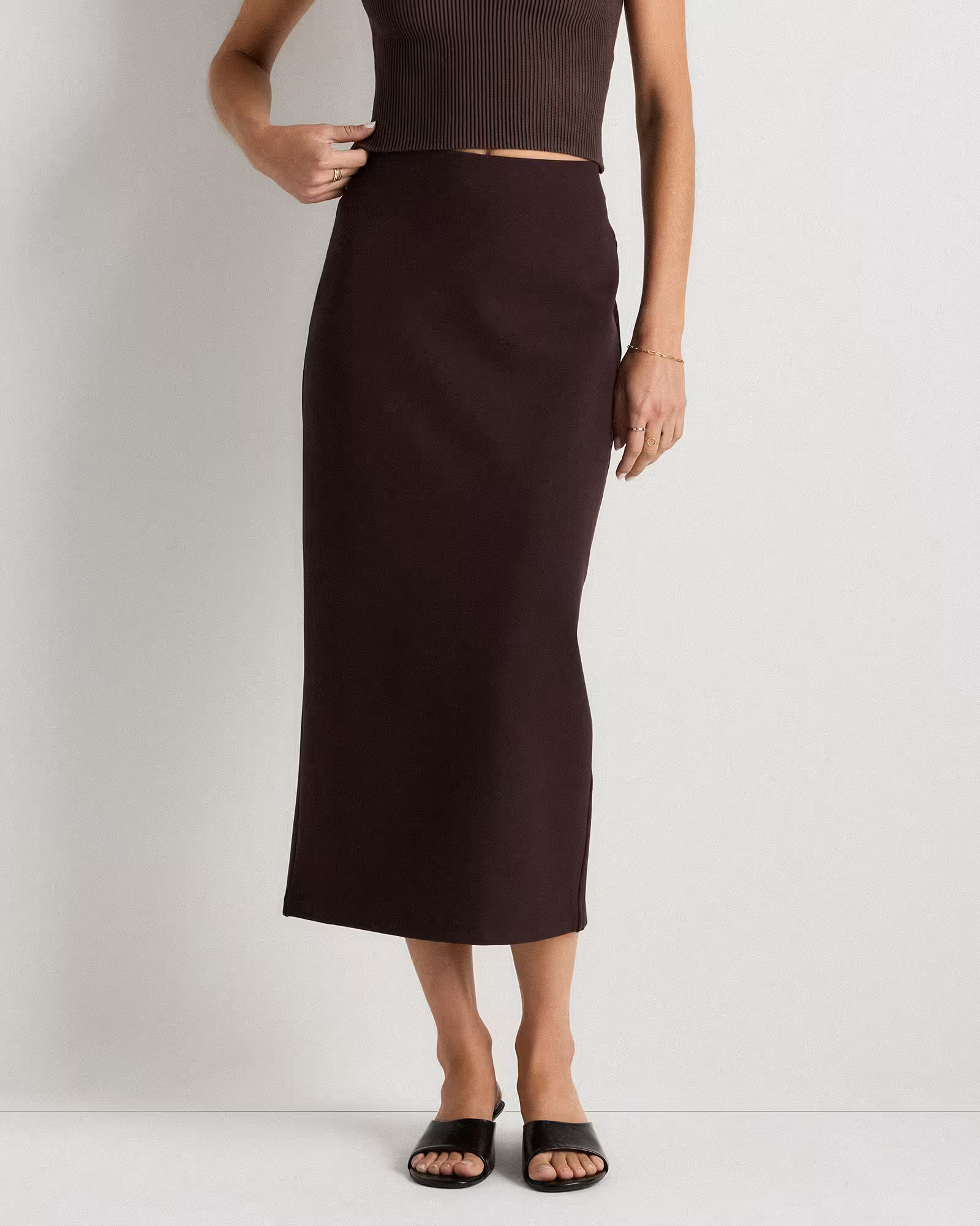 Ultra-Stretch Ponte Maxi Pencil Skirt | Quince