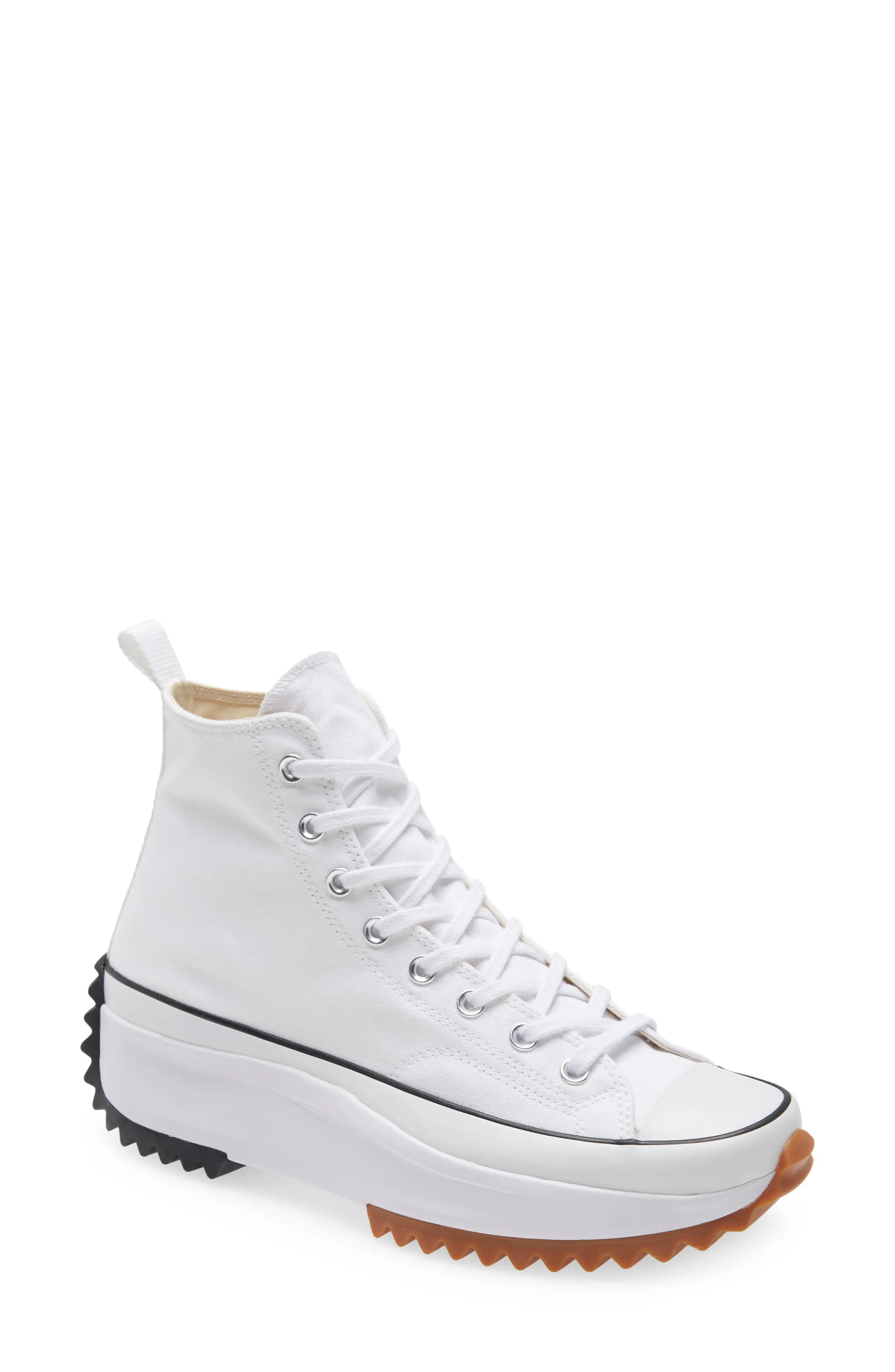 Converse Run Star Hike Hi Sneaker in White/Black/Gum at Nordstrom, Size 12.5 Women's | Nordstrom
