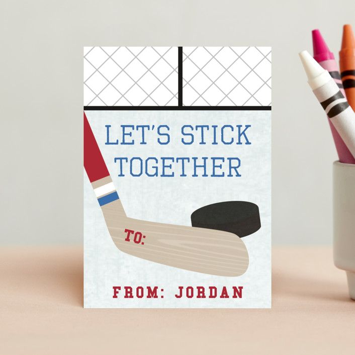 "Goalie" - Customizable Classroom Valentine's Day Cards in Red by Annie Holmquist. | Minted