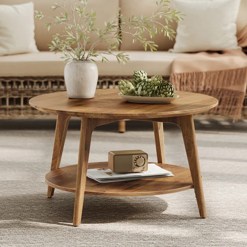 Maklena Coffee Table With 2-Tier Storage Shelves | Wayfair North America