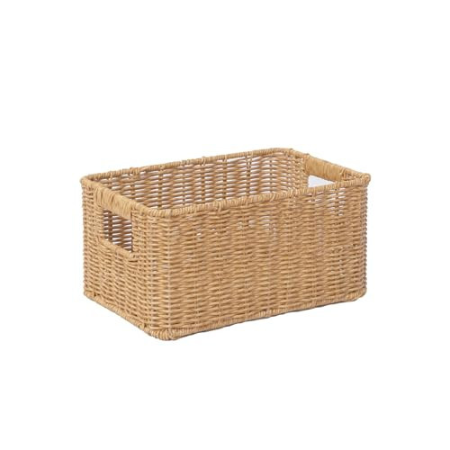 YRMT Rattan Storage Basket Pantry Baskets with Built-in Handles Wicker Baskets for Organizing Waterproof Woven Nature 12" x 8" x6" | Amazon (US)