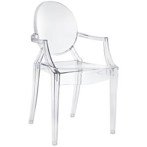 MODWAY Casper Clear Dining Arm Chair-EEI-121-CLR - The Home Depot | The Home Depot