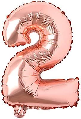 16" inch Single Rose Gold Alphabet Letter Number Balloons Aluminum Hanging Foil Film Balloon Wedd... | Amazon (US)