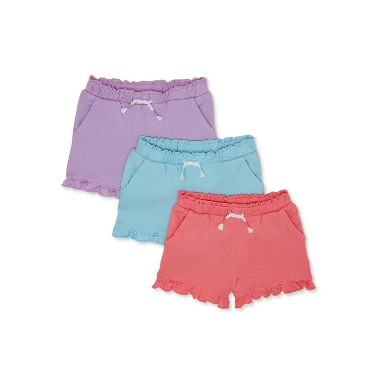 Garanimals Baby Girl Ruffle Shorts Multipack, 3-Pack, Sizes 0-24 Months | Walmart (US)
