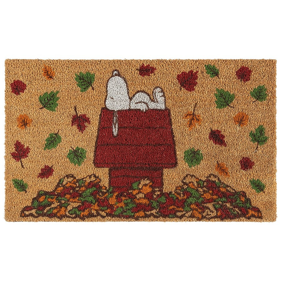 Peanuts 18-in x 30-in Multicolor Coir Non-Slip Grip Indoor or outdoor Door Mat | Lowe's