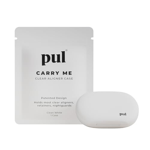 PUL Retainer Case for Invisalign and Clear Aligners - Aligner Case with Magnetic Closure, Mouth Guard and Denture Compatible - Slim Travel Retainer Holder for Invisalign Accessories - White | Amazon (US)