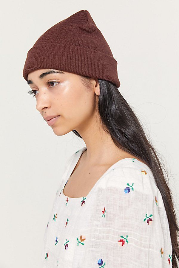 UO Lila Jersey Knit Beanie - Brown at Urban Outfitters | Urban Outfitters (US and RoW)