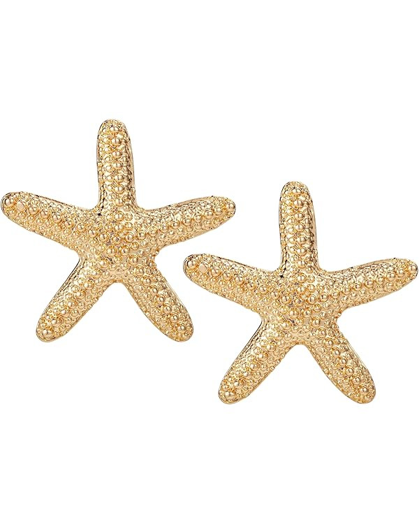 Starfish Boho Ocean Earrings Studs for Women, 1.1 Inch Gold Gift Summer Beach Trendy Jewelry | Amazon (UK)