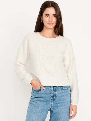 SoSoft Crew-Neck Bobble Heart Sweater | Old Navy (US)