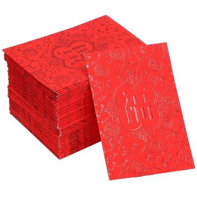 Juvale 90-Pack Red Lucky Chinese-Style Money Envelopes for Lunar New Year. Red Pockets (2.26 x 3.... | Target