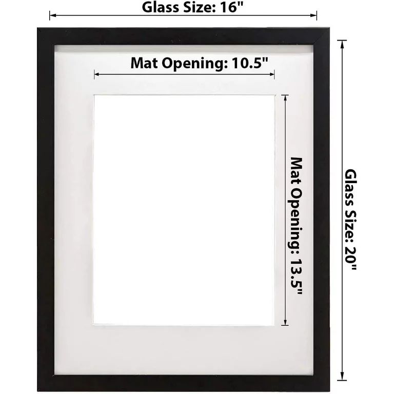 Black Solid Wood 16x20 Picture Frame  with Tempered glass for Photo size 11x14 or 16x20 Poster Fr... | Walmart (US)