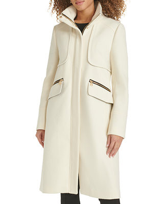 KARL LAGERFELD PARIS Women's Zip-Front Bouclé Coat, Created for Macy's - Macy's | Macy's