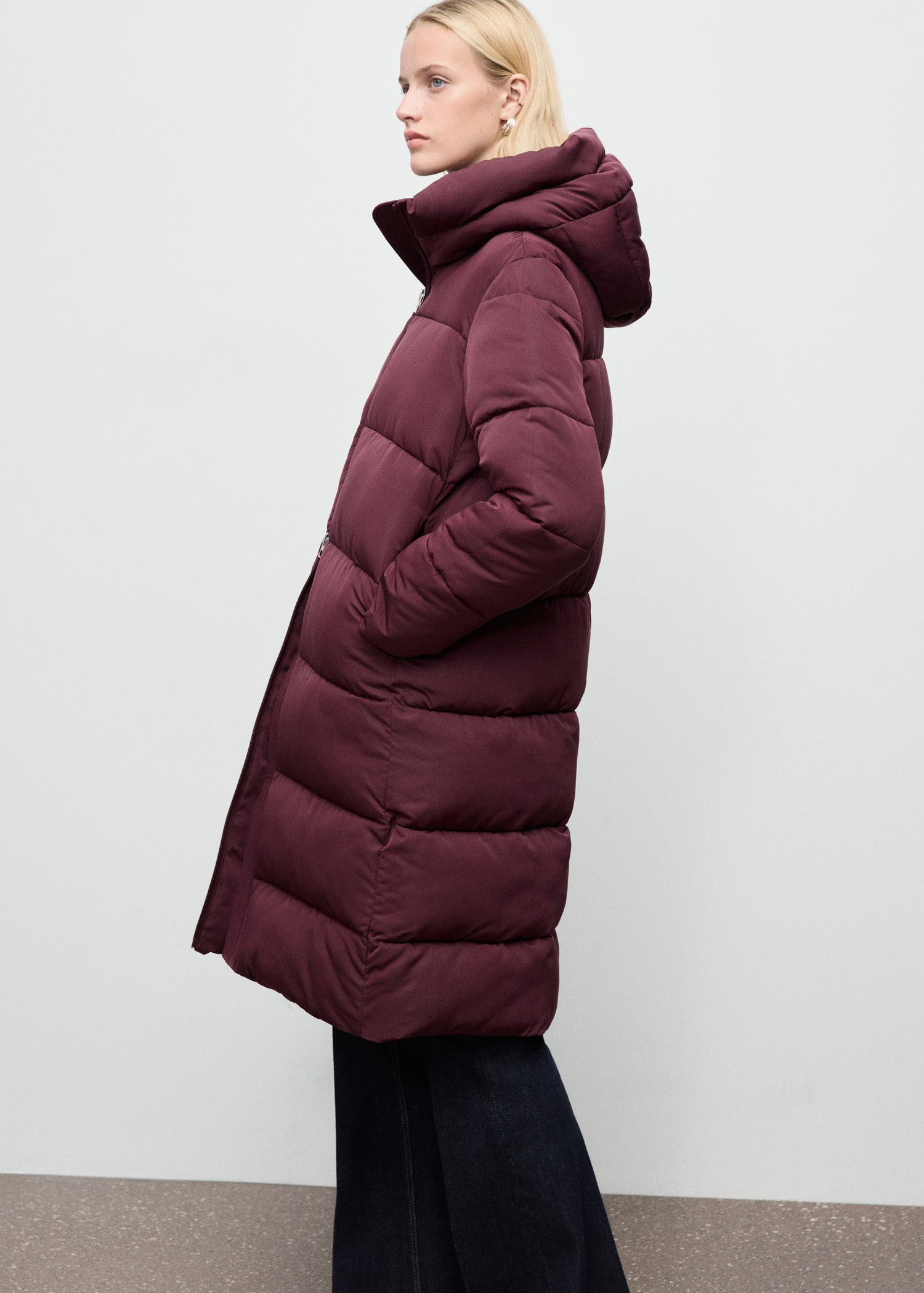 Long padded anorak with hood | MANGO (UK)