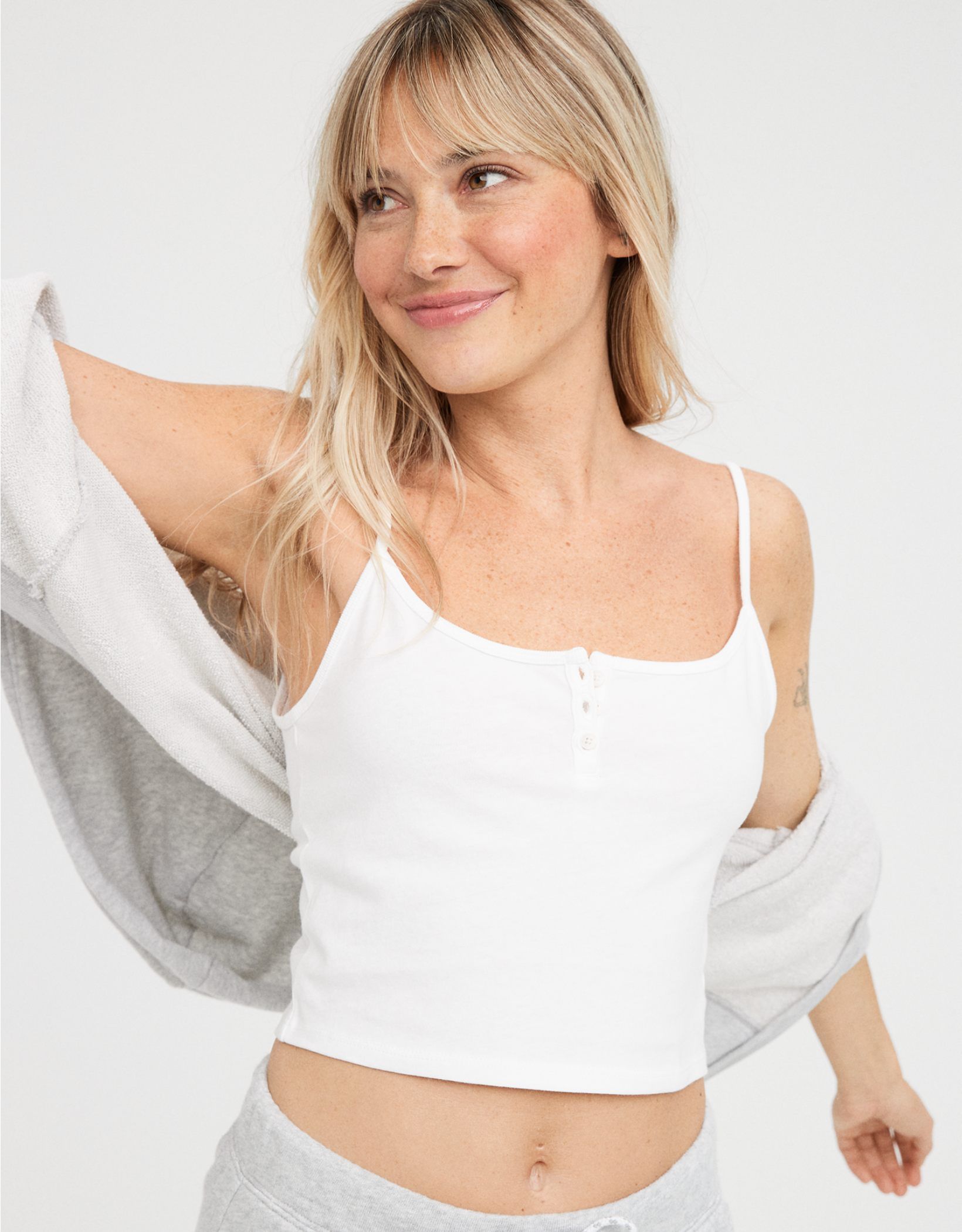 OFFLINE By Aerie Henley Cami Crop Top | American Eagle Outfitters (US & CA)