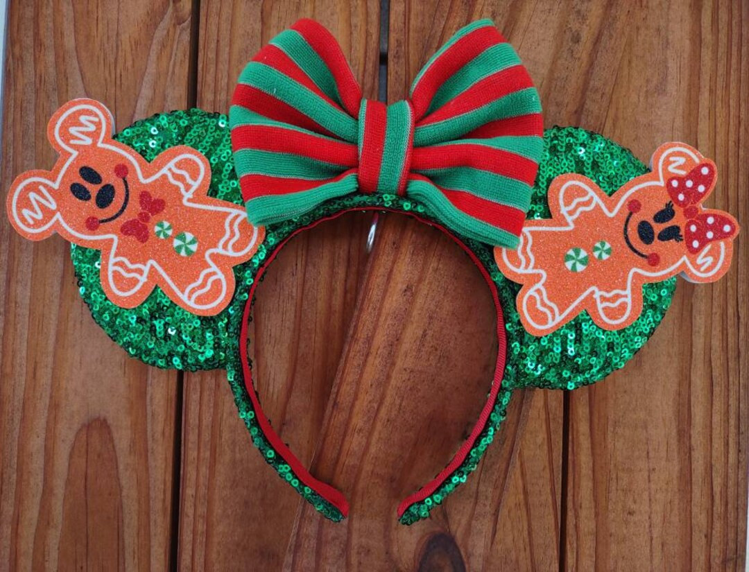 Gingerbread Mickey and Minnie Christmas Ears Mickey Mouse - Etsy | Etsy (US)