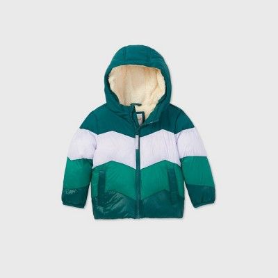 Toddler Colorblock Chevron Puffer Jacket - Cat & Jack™ | Target