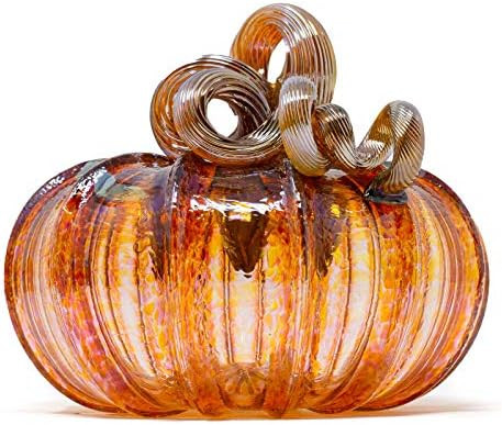 Luke Adams Glass | 5" Squat Glass Pumpkin | Handmade Table Top Home Décor | Outdoor Collectible ... | Amazon (US)