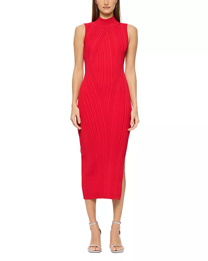 Sleeveless Ribbed Turtleneck Midi Dress | Bloomingdale's (US)