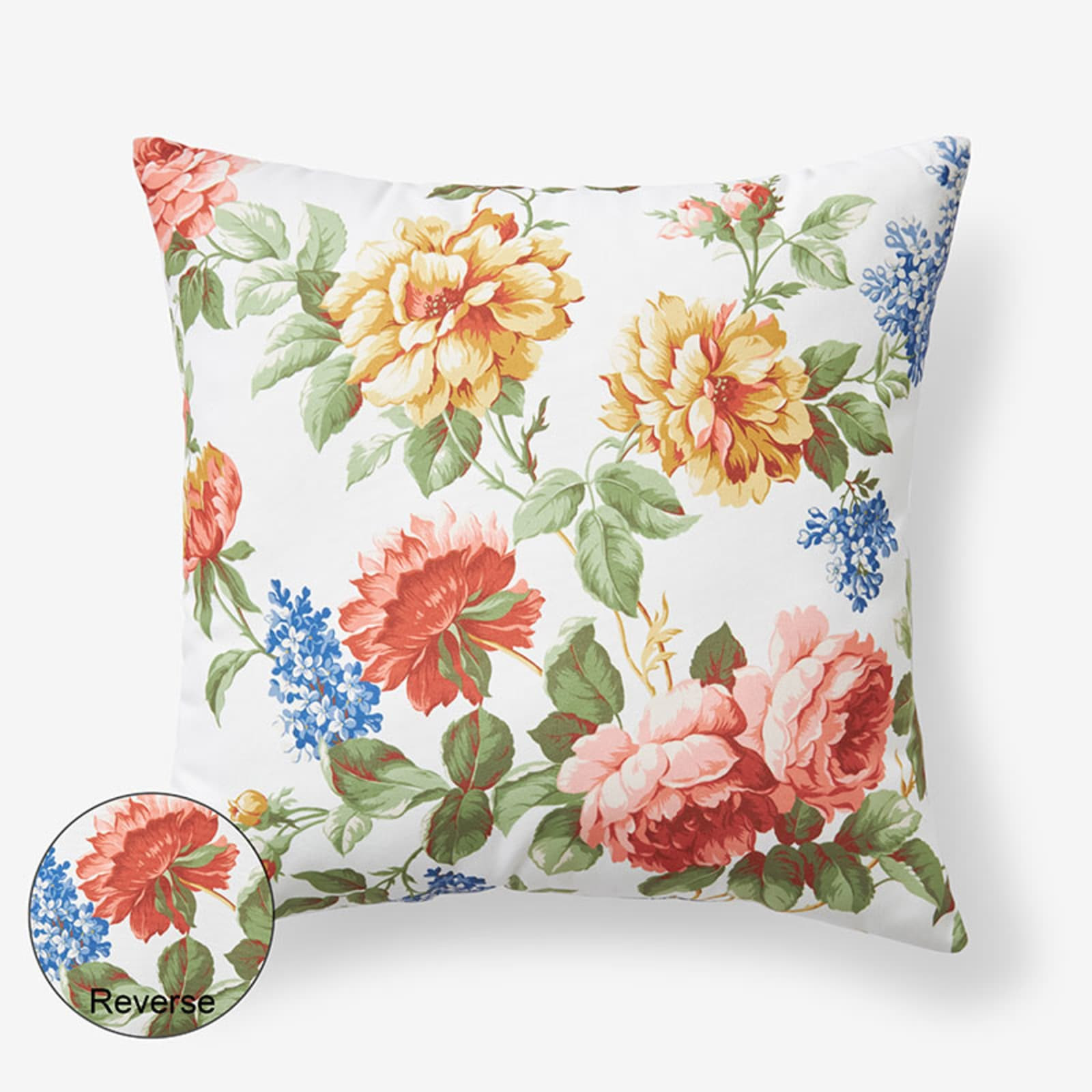Outdoor Printed Reversible Decorative Square Pillow - Floral Blooms | The Company Store