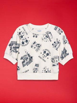 Old Navy x Disney Mickey Mouse Short-Sleeve Cropped Raglan Fleece Sweatshirt for Women | Old Navy (US)