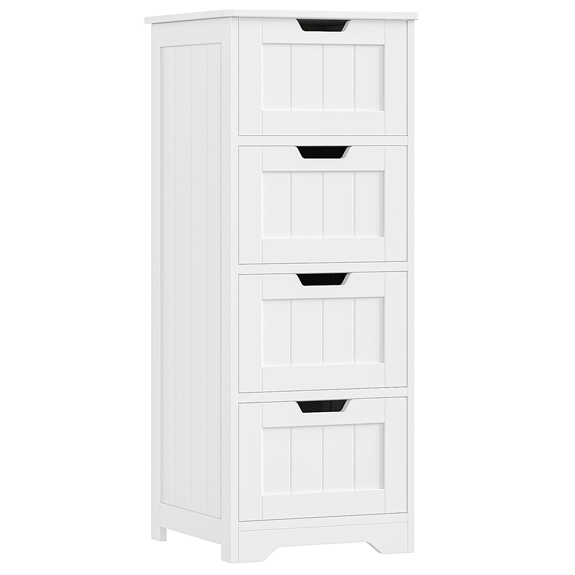FOTOSOK Bathroom Storage Cabinet, Bathroom Cabinet with 4 Drawers, 11.8” x 11.8” x 32.5” Fr... | Amazon (US)