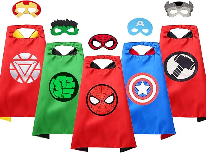 VOSOE Superhero Capes with Masks Cosplay Costumes Birthday Party Christmas Halloween Dress up Gif... | Amazon (US)