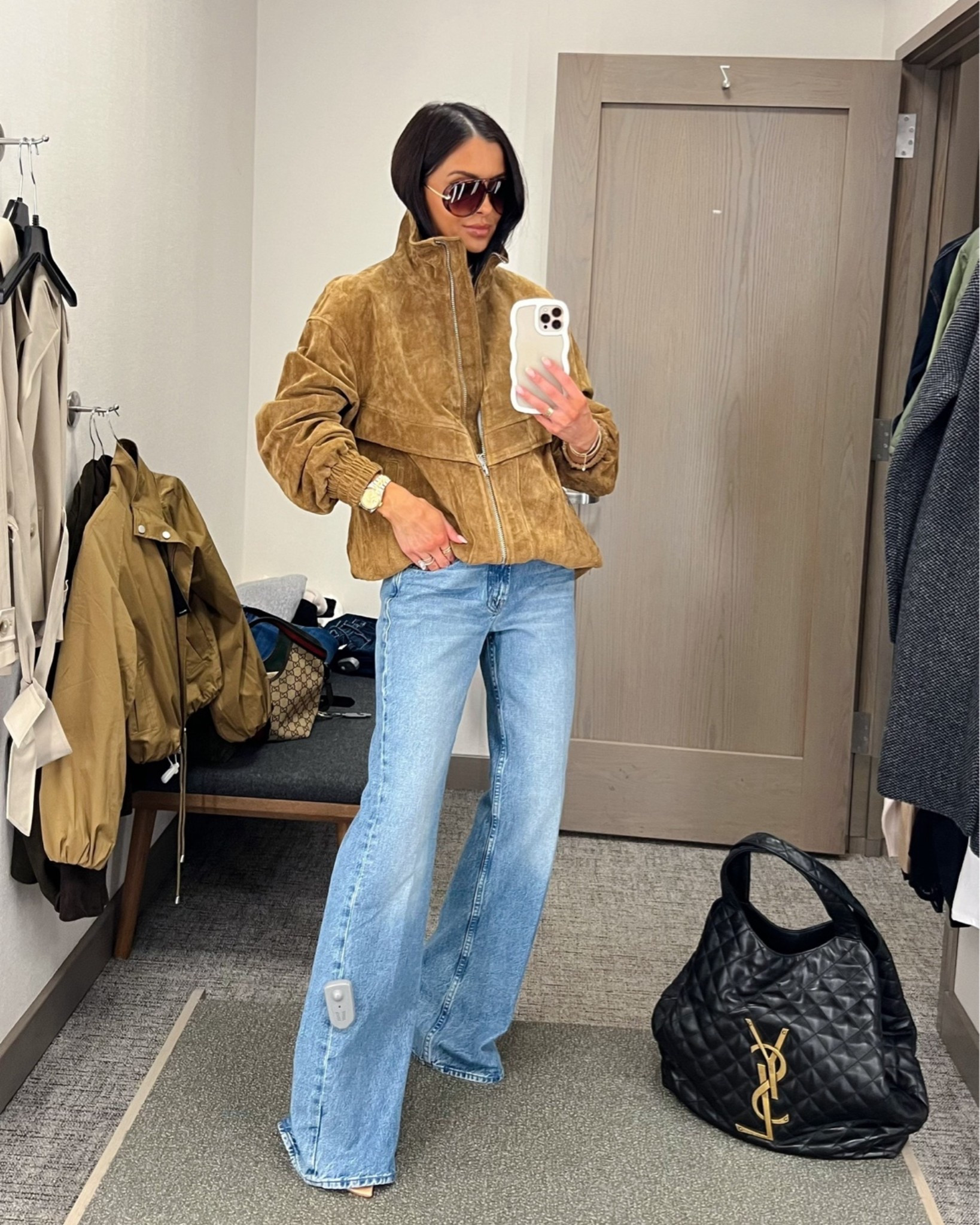 Nordstrom anniversary sale picks I’m buying 
Mother kick it jeans wearing a 23 (size down)  - my favorite pair from the #NSALE
Aves les filles suede bomber jacket wearing an XS
@nordstrom

#LTKSaleAlert #LTKOver40 #LTKootd