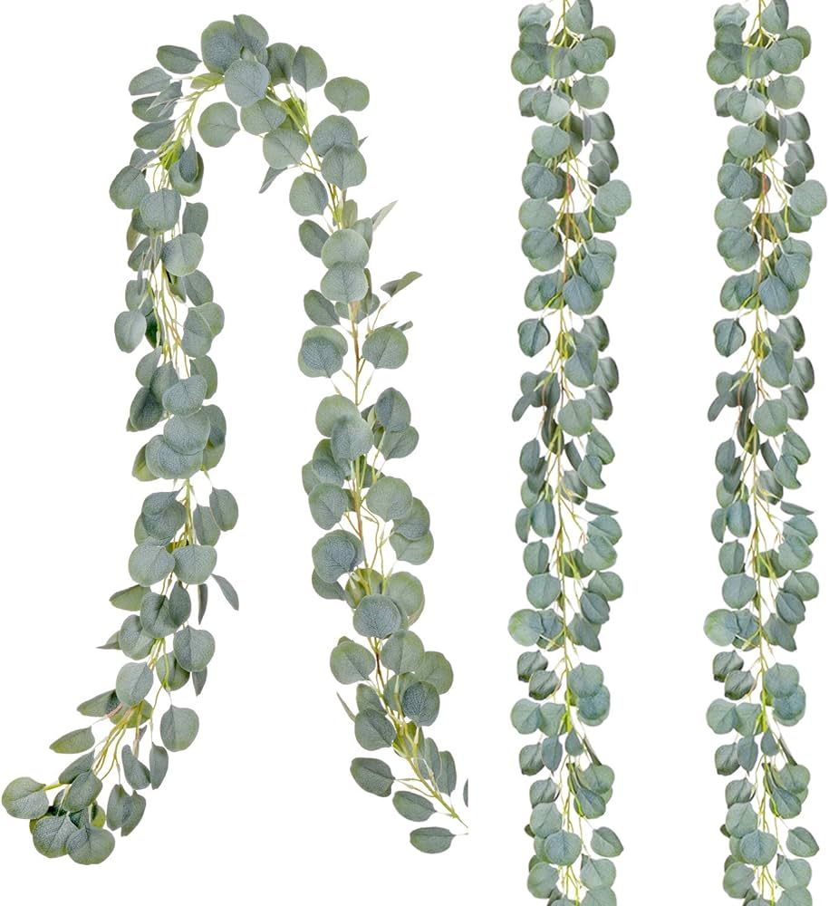 Artiflr 3Pack Artificial Eucalyptus Garland, 6 ft Faux Silk Eucalyptus Leaves Vines Handmade Garl... | Amazon (US)