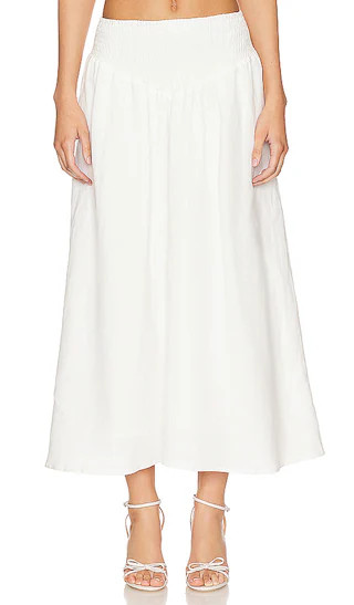 Asa Midi Skirt in Ivory | Revolve Clothing (Global)