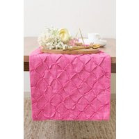 Pink Table Runner, Textured Pinch Pleat Runner For Kitchen, Dining, Round Table, Dresser Scarf | Etsy (US)