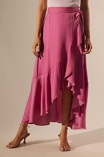 Maeve Ruffled Wrap Maxi Skirt | Anthropologie (US)