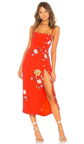 Capulet Janette Midi Dress in Red Floral | Revolve Clothing (Global)