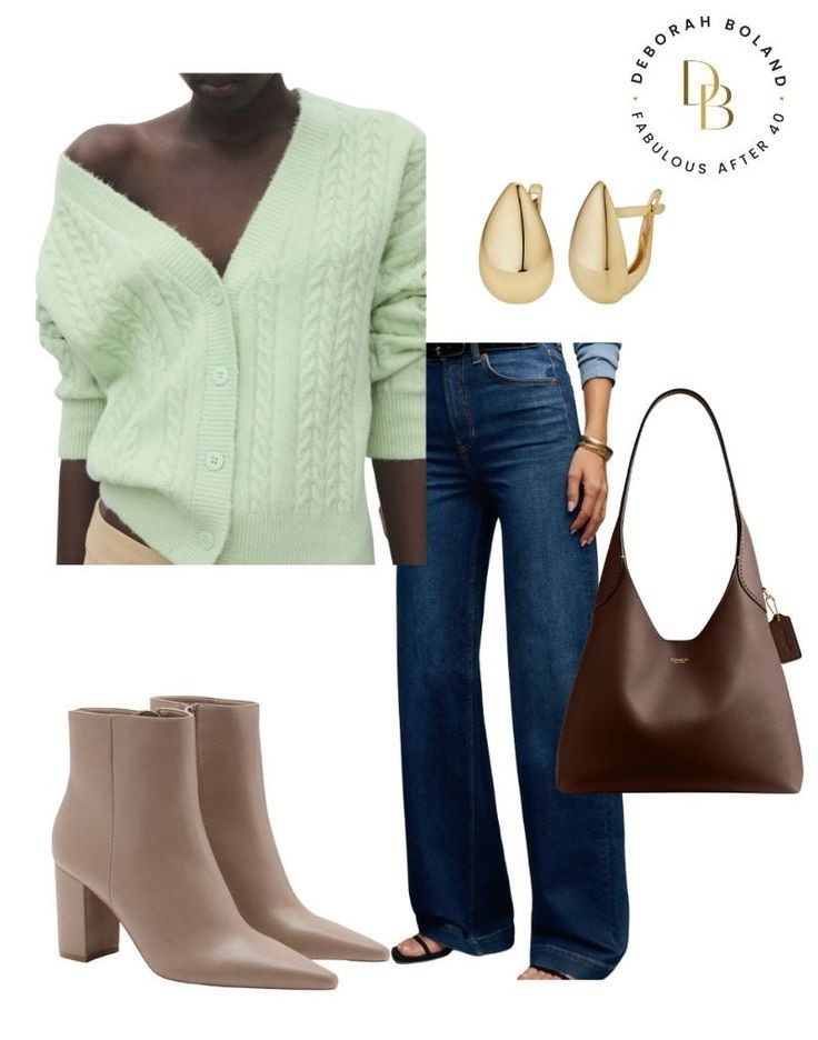 Soft textures, timeless denim, and accessories that do all the talking — this is the kind of outfit I reach for when I want to feel relaxed but still completely pulled together.

A cozy knit, easy wide-leg jeans, and neutral boots create that perfect balance of comfort and polish, while the gold accents and structured bag add just enough sophistication to elevate the whole look. Effortless, wearable, and ideal for real life.

#LTKootd #LTKOver40 #LTKSeasonal