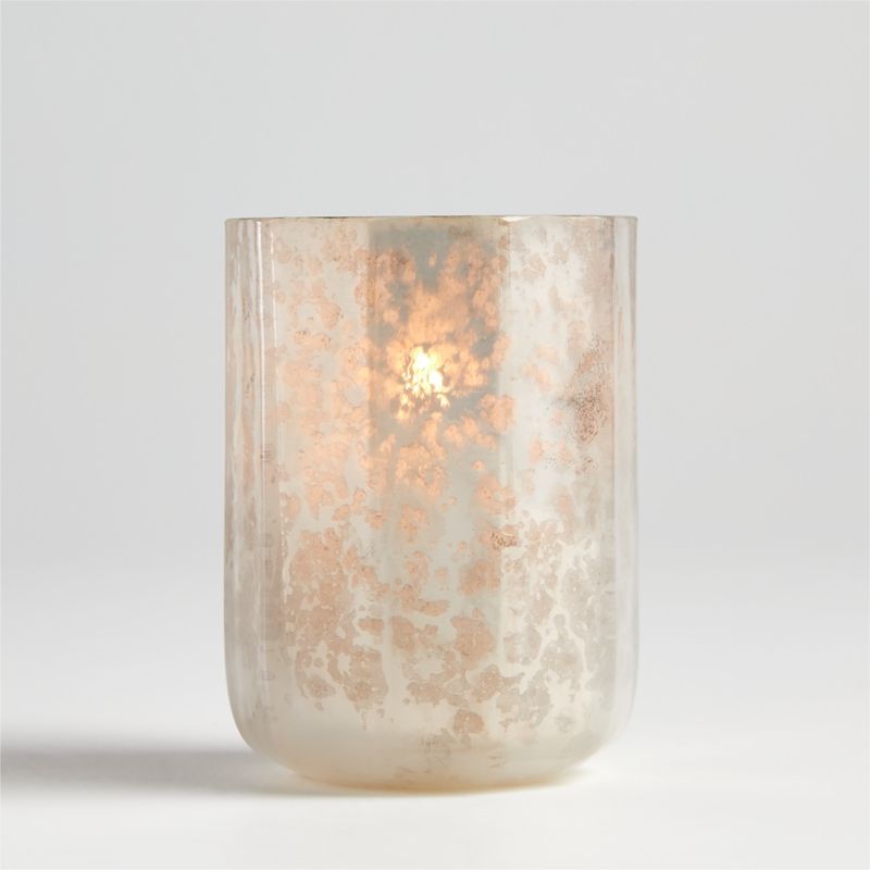 Cumulus White Mercury Glass Tealight Candle Holder + Reviews | Crate and Barrel | Crate & Barrel