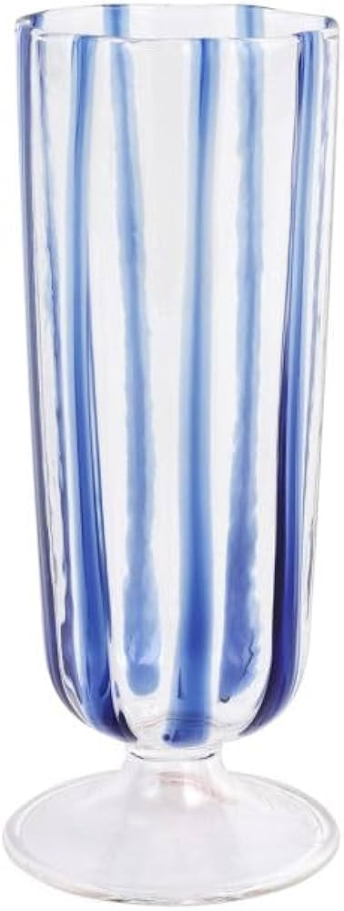 Vietri Nuovo Stripe Blue Champagne Glass, 8 oz Fluted Stem Glassware, Borosilicate Toasting Glass | Amazon (US)