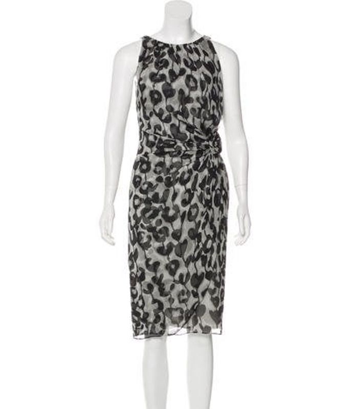 Moschino Cheap and Chic Leopard Print Midi Dress Grey Moschino Cheap and Chic Leopard Print Midi Dress | The RealReal