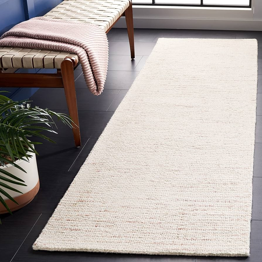 SAFAVIEH Abstract Collection Area Rug - 8' x 10', Ivory & Brown, Handmade Wool, Ideal for High Tr... | Amazon (US)
