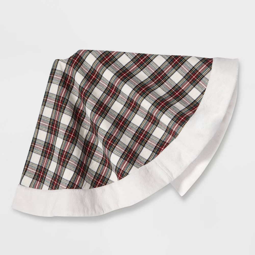 Plaid Tree Skirt Ivory - Wondershop | Target