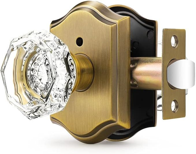 Orger Octagonal Crystal Door Knob 1 Pack, Interior Privacy Door Handle for Bed/Bathroom with Pin ... | Amazon (US)