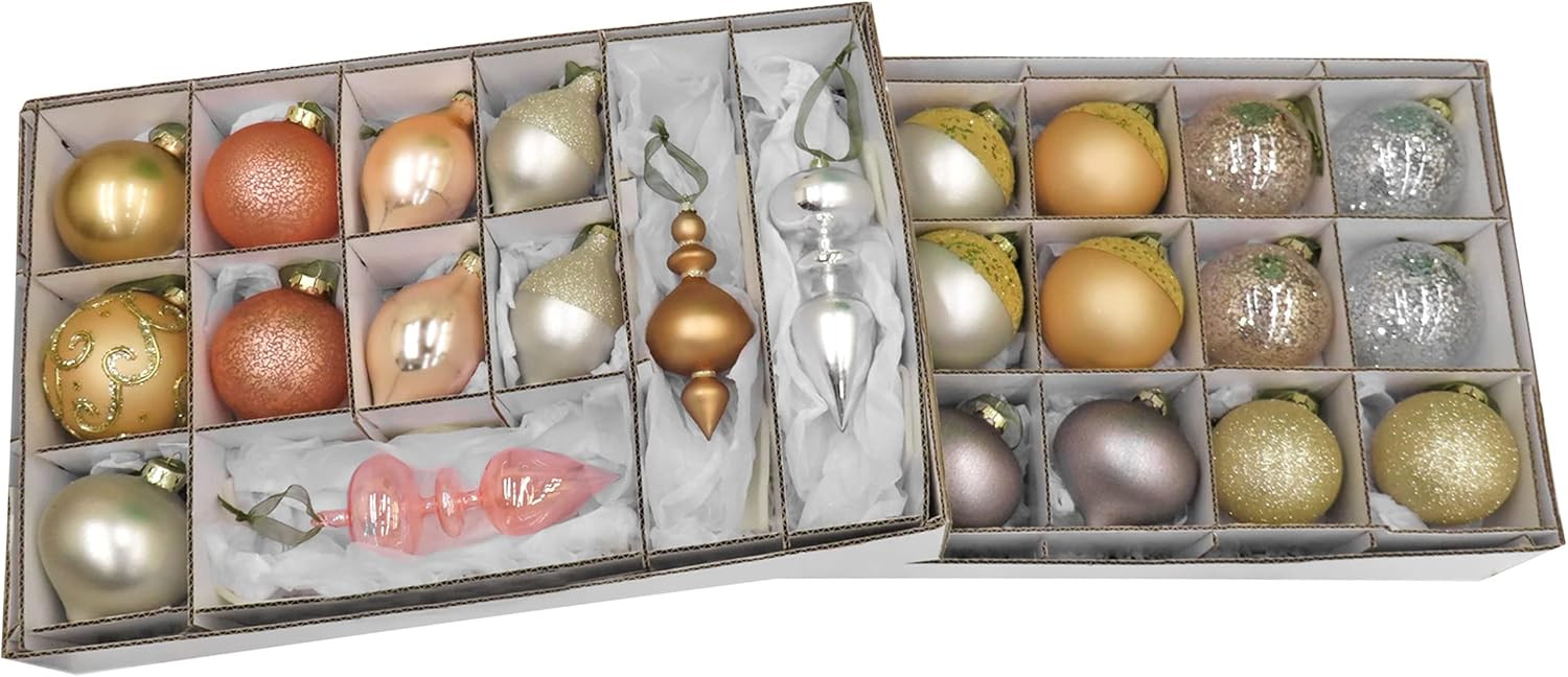 HGTV Home Collection Set of 24 Champagne Wishes Ornaments, Multicolor, 8in | Amazon (US)