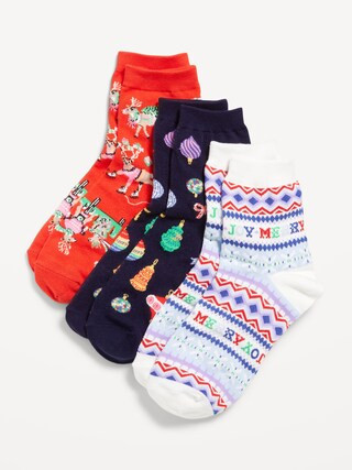 Novelty Quarter Crew Socks 3-Pack for Women | Old Navy (US)