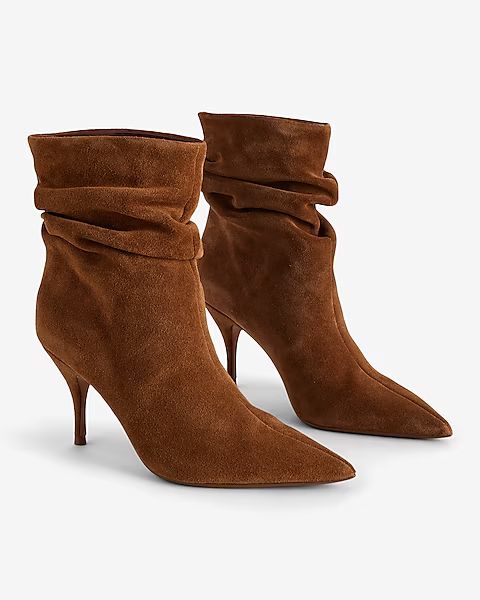 Brian Atwood X Express Suede Slouch Thin Heeled Boots | Express