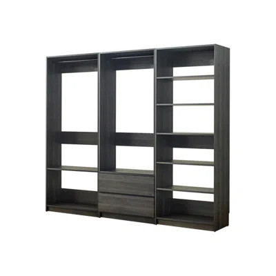 Gray Freestanding Walk in Wood Closet System for Stylish Closet Room Upgrade | Wayfair North America