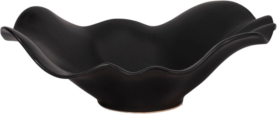 Sagebrook Home Ruffled Edge Bowl Ceramic Metal Bronze Elegant Home Decor Accent | Amazon (US)