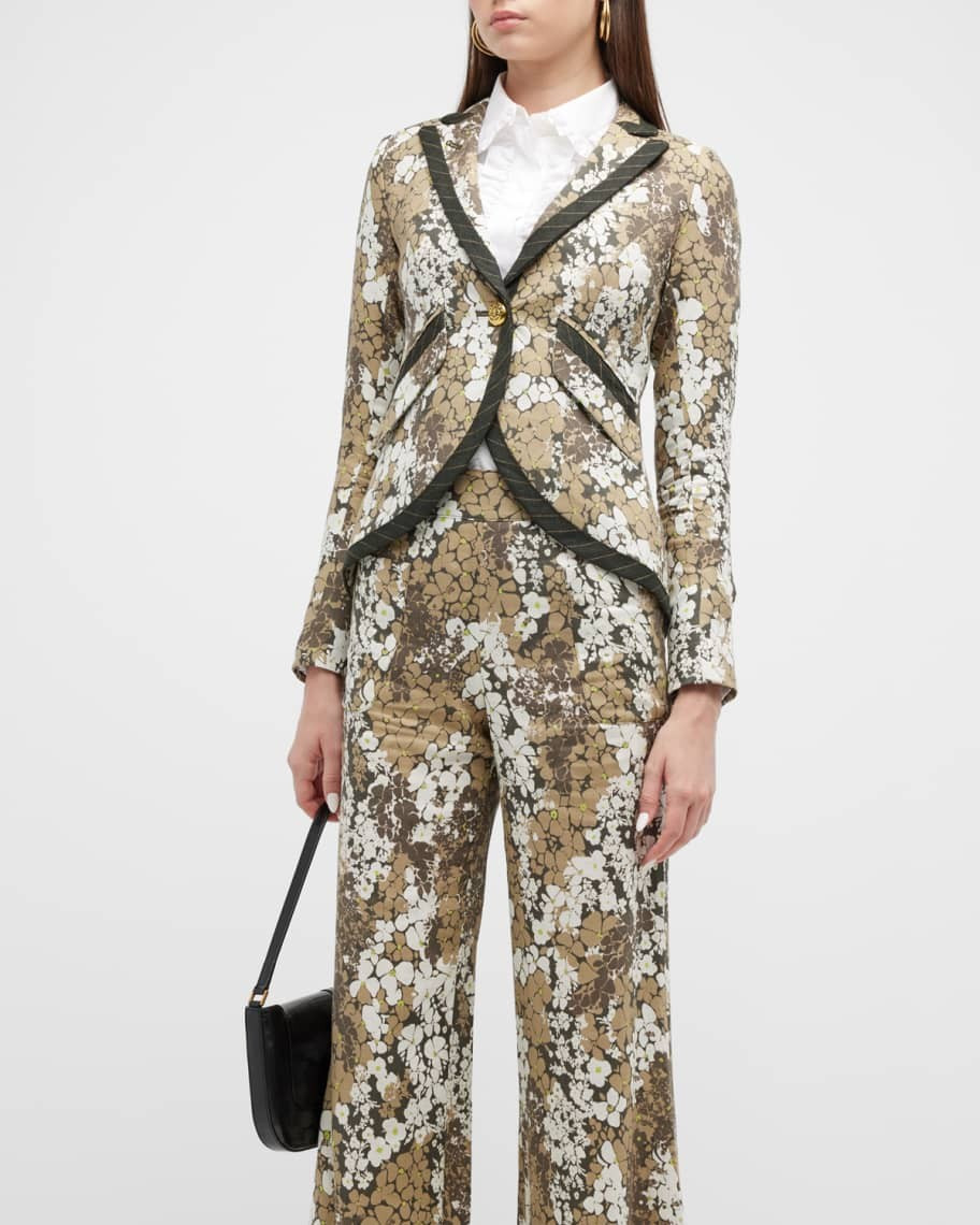 Smythe Taped One-Button Floral Blazer | Neiman Marcus