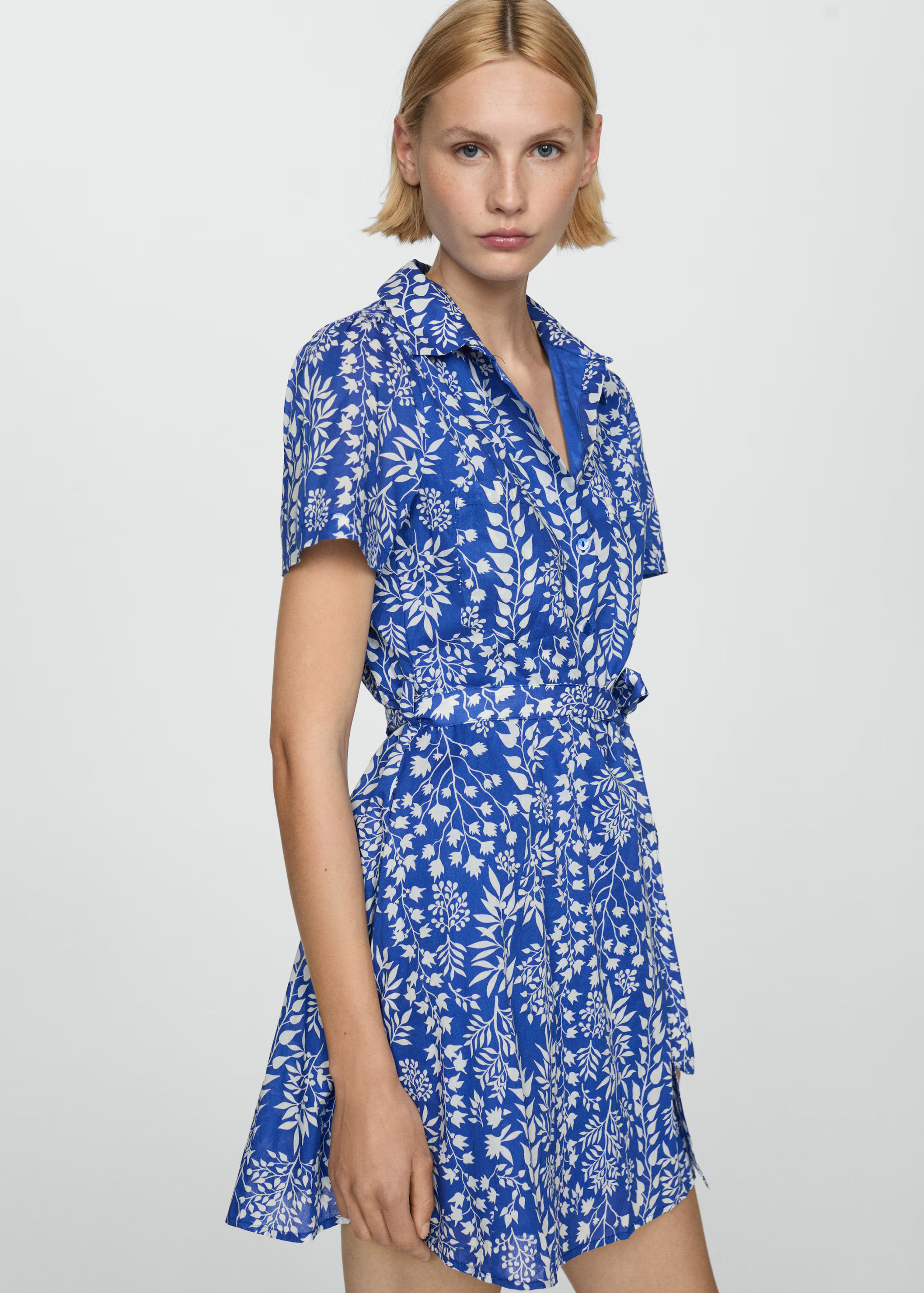 Printed bow dress - Woman | MANGO USA | MANGO (US)