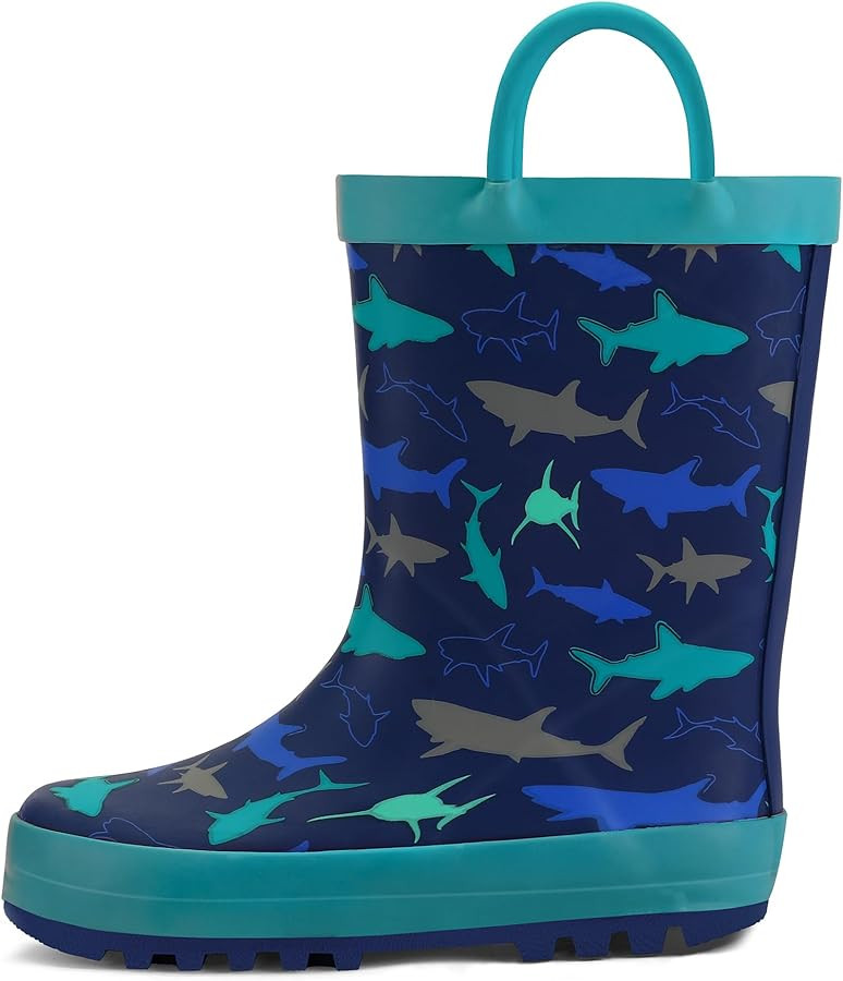 K KomForme Kids Rain Boots Waterproof Printed Rubber boots with Handles | Amazon (US)