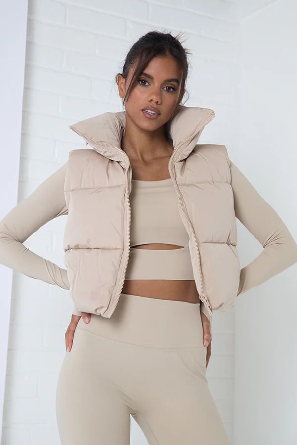 Beige Cropped Gilet | Luxe to Kill