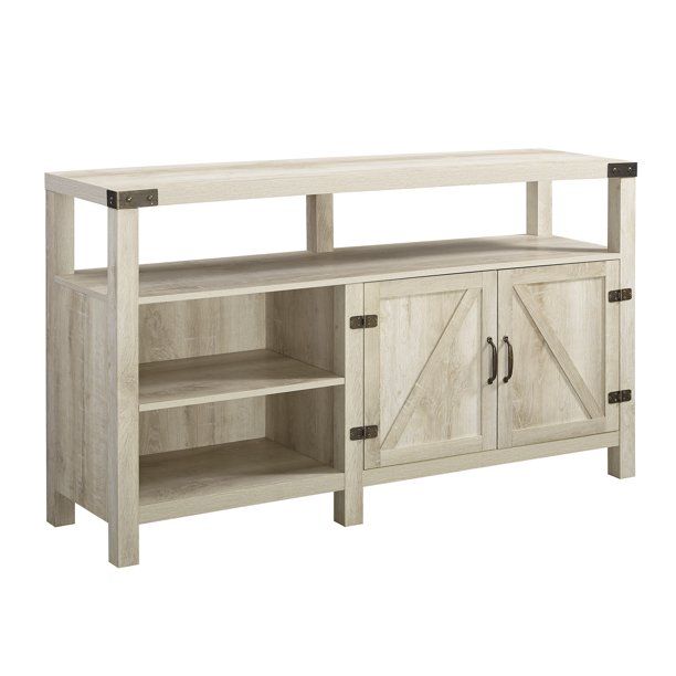 Woven Paths Modern Farmhouse Highboy TV Stand for TVs up to 65", White Oak | Walmart (US)